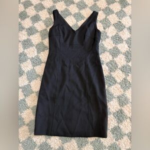 AGNONA Made In Italy Black cotton pique dress sleeveless lined luxury summer 8